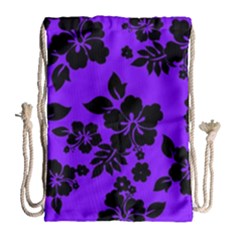 Violet Dark Hawaiian Drawstring Bag (large) by AlohaStore