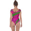 Swish Bright Pink Green Design Short Sleeve Leotard  View2