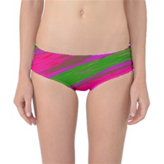 Swish Bright Pink Green Design Classic Bikini Bottoms by BrightVibesDesign