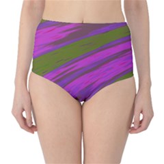 Swish Purple Green High-waist Bikini Bottoms by BrightVibesDesign