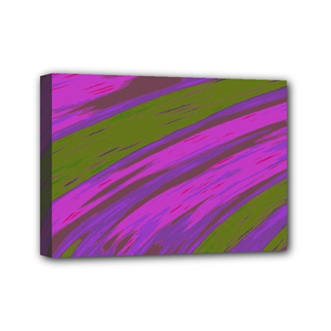 Swish Purple Green Mini Canvas 7  X 5  by BrightVibesDesign