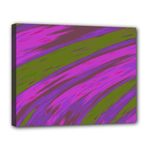 Swish Purple Green Canvas 14  X 11  by BrightVibesDesign