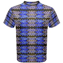 Pattern Tile Blue White Green Men s Cotton Tee by BrightVibesDesign