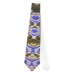 Pattern Tile Blue White Green Neckties (one Side)  by BrightVibesDesign