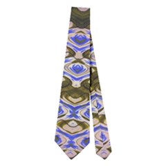 Pattern Tile Blue White Green Neckties (two Side) 