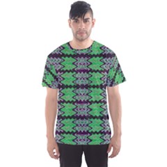 Pattern Tile Green Purple Men s Sport Mesh Tee