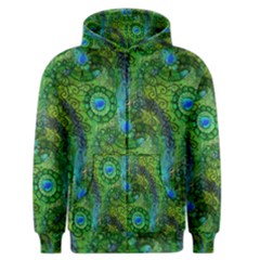 Emerald Boho Abstract Men s Zipper Hoodie by KirstenStar