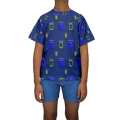 3d Rectangles                                                                       Kid s Short Sleeve Swimwear by LalyLauraFLM