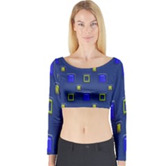 3d Rectangles                                                                      Long Sleeve Crop Top by LalyLauraFLM