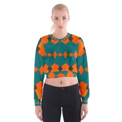 Rhombus And Other Shapes                                                                        Women s Cropped Sweatshirt by LalyLauraFLM