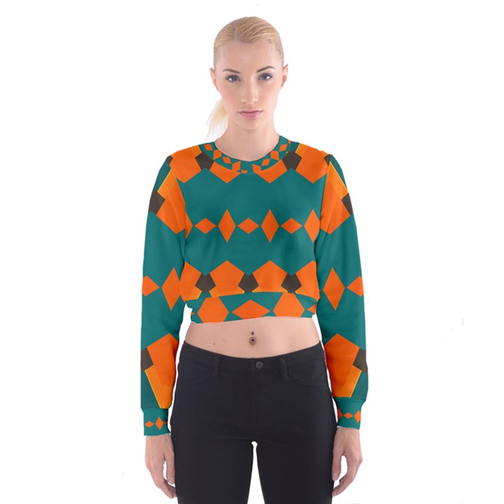 Rhombus and other shapes                                                                        Women s Cropped Sweatshirt