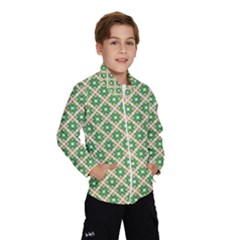 Crisscross Pastel Green Beige Wind Breaker (kids) by BrightVibesDesign