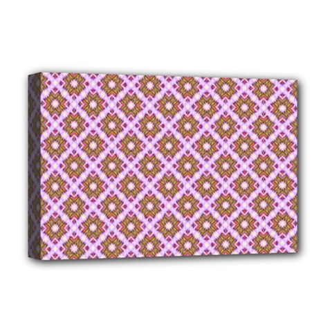 Crisscross Pastel Pink Yellow Deluxe Canvas 18  X 12   by BrightVibesDesign