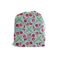 Love Motif Pattern Print Drawstring Pouches (large)  by dflcprints