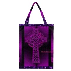 Purple Celtic Cross Classic Tote Bag by morbidcouture