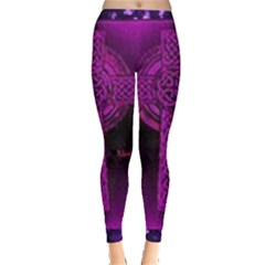 Purple Celtic Cross Leggings  by morbidcouture