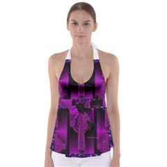 Purple Celtic Cross Babydoll Tankini Top by morbidcouture