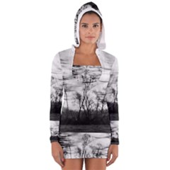 B&w Treescape Women s Long Sleeve Hooded T-shirt by RoseanneJonesPhotography