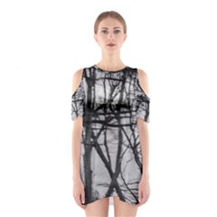 Tree Lines Cutout Shoulder Dress by RoseanneJonesPhotography