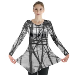 Tree Lines Long Sleeve Tunic  by RoseanneJonesPhotography