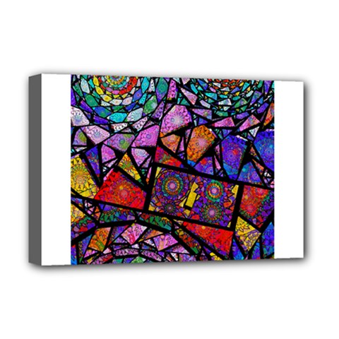 Fractal Stained Glass Deluxe Canvas 18  X 12   by WolfepawFractals