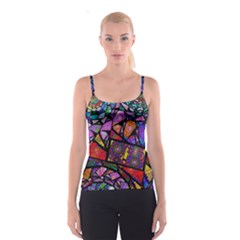 Fractal Stained Glass Spaghetti Strap Top by WolfepawFractals