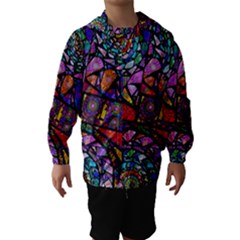 Fractal Stained Glass Hooded Wind Breaker (kids)