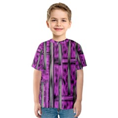 Purple Lace Landscape Abstract Shimmering Lovely In The Dark Kid s Sport Mesh Tee