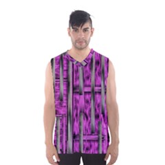 Purple Lace Landscape Abstract Shimmering Lovely In The Dark Men s Basketball Tank Top by pepitasart