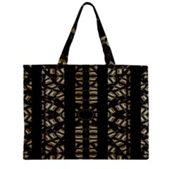 Vertical Stripes Tribal Print Zipper Mini Tote Bag by dflcprints