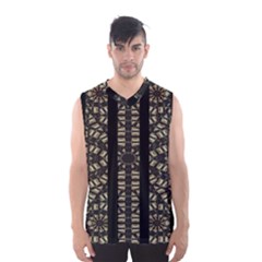 Vertical Stripes Tribal Print Men s Basketball Tank Top