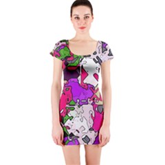 Ink Shapes                                                                         Short Sleeve Bodycon Dress by LalyLauraFLM