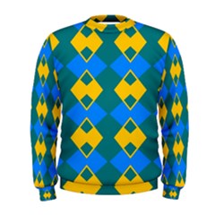 Blue Yellow Rhombus Pattern                                                                            Men s Sweatshirt by LalyLauraFLM