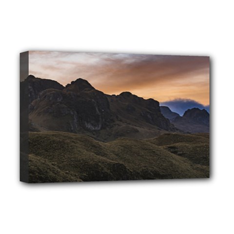 Sunset Scane At Cajas National Park In Cuenca Ecuador Deluxe Canvas 18  X 12   by dflcprints