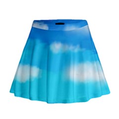 Sky Mini Flare Skirt by honeybabieart