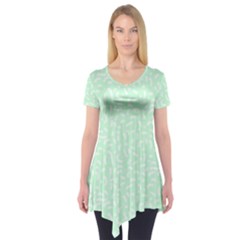 Mint Confetti Short Sleeve Tunic  by LisaGuenDesign