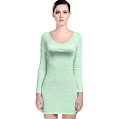 Mint Confetti Long Sleeve Velvet Bodycon Dress by LisaGuenDesign