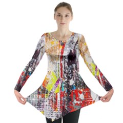 Abstract Graffiti Long Sleeve Tunic  by ArtistRoseanneJones