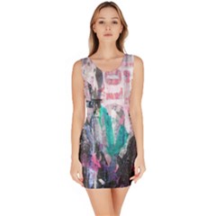 Graffiti Grunge Love Sleeveless Bodycon Dress by ArtistRoseanneJones