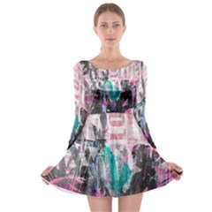 Graffiti Grunge Love Long Sleeve Skater Dress by ArtistRoseanneJones