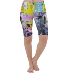 Graffiti Pop Cropped Leggings  by ArtistRoseanneJones