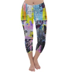 Graffiti Pop Capri Winter Leggings  by ArtistRoseanneJones