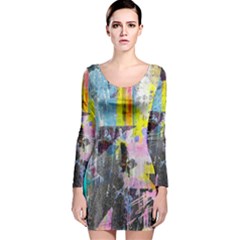 Graffiti Pop Long Sleeve Velvet Bodycon Dress by ArtistRoseanneJones