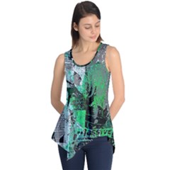 Green Urban Graffiti Sleeveless Tunic by ArtistRoseanneJones