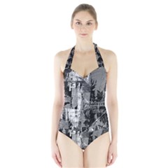 Urban Graffiti Halter Swimsuit by ArtistRoseanneJones