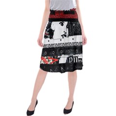 Punk Chick Midi Beach Skirt by ArtistRoseanneJones