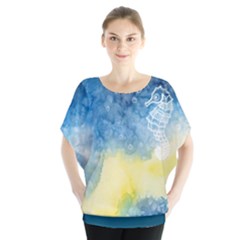 Tie-dye5 Batwing Chiffon Blouse