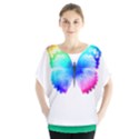 Psychadelic Butterly 4 Batwing Blouse Batwing Chiffon Blouse View1