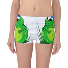 Green Frog Reversible Boyleg Bikini Bottoms by Valentinaart