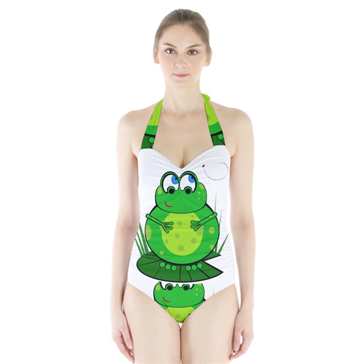 Green Frog Halter Swimsuit